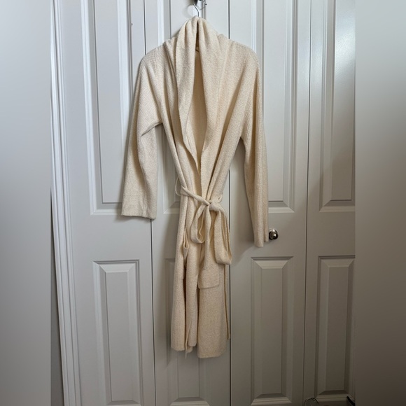 Barefoot Dreams CozyChic Lite Ribbed Robe Ivory Size 2 Soft Luxury Loungewear - Picture 2 of 10